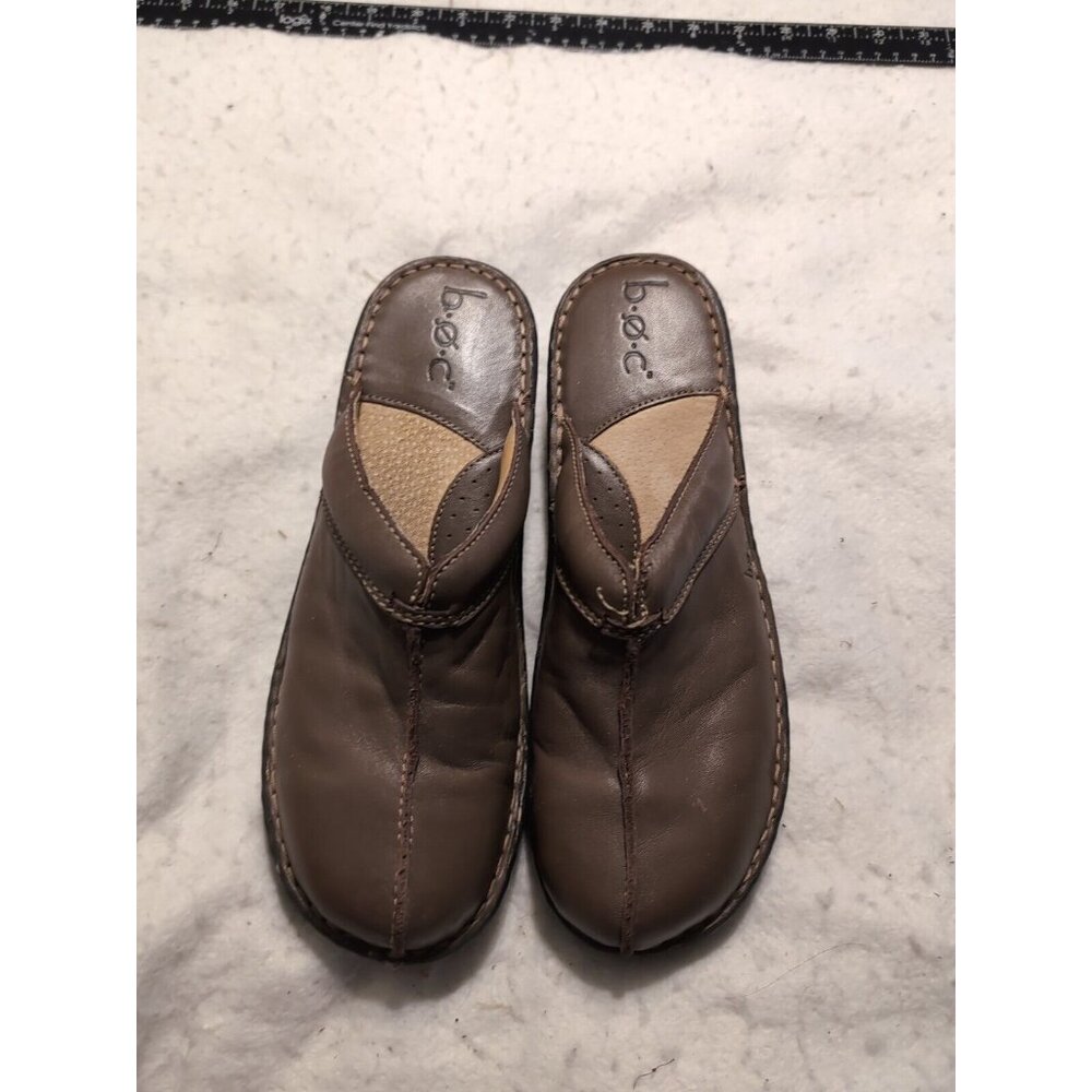 Born B.O.C Brown Leather Slip On Mules Women's Size 10 - Picture 2 of 10